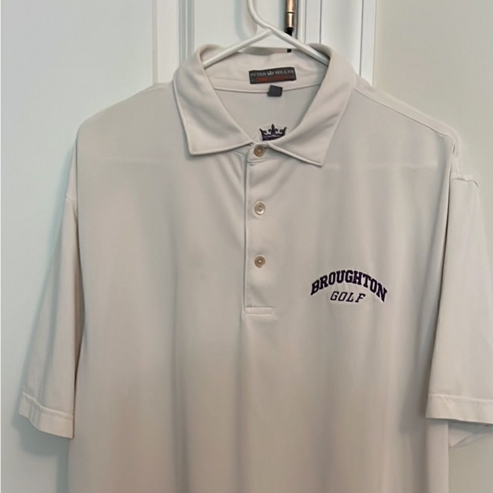 Peter Millar Summer Comfort Broughton High Golf team Polo Shirt L - Webb Simpson